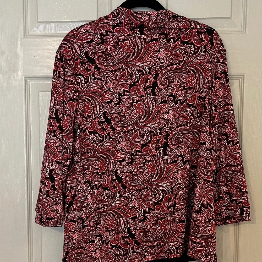 Notations Red and Black Paisley Cardigan with Tank Petite Large - Picture 7 of 7
